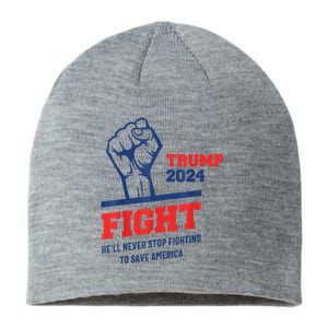 HeLl Never Stop Fighting To Save America Trump 2024 Sustainable Beanie