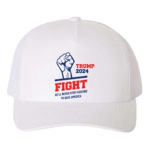 HeLl Never Stop Fighting To Save America Trump 2024 Yupoong Adult 5-Panel Trucker Hat