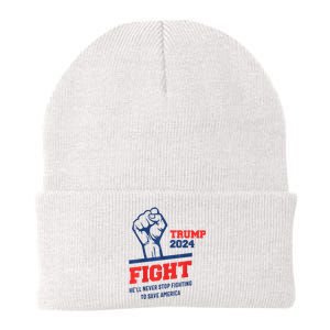 HeLl Never Stop Fighting To Save America Trump 2024 Knit Cap Winter Beanie