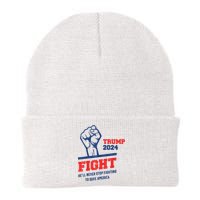 HeLl Never Stop Fighting To Save America Trump 2024 Knit Cap Winter Beanie