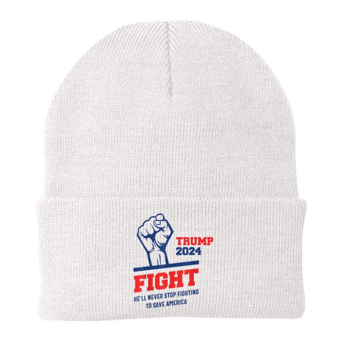 HeLl Never Stop Fighting To Save America Trump 2024 Knit Cap Winter Beanie