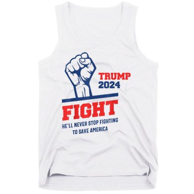 HeLl Never Stop Fighting To Save America Trump 2024 Tank Top