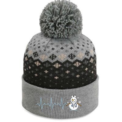 Heartbeat Nurse Snowman Nurse Christmas The Baniff Cuffed Pom Beanie