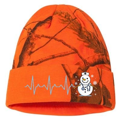 Heartbeat Nurse Snowman Nurse Christmas Kati Licensed 12" Camo Beanie