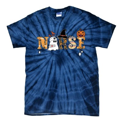 Halloween Nurse Spooky Nurse Health Care Team Squad Tie-Dye T-Shirt