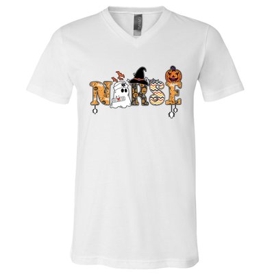 Halloween Nurse Spooky Nurse Health Care Team Squad V-Neck T-Shirt