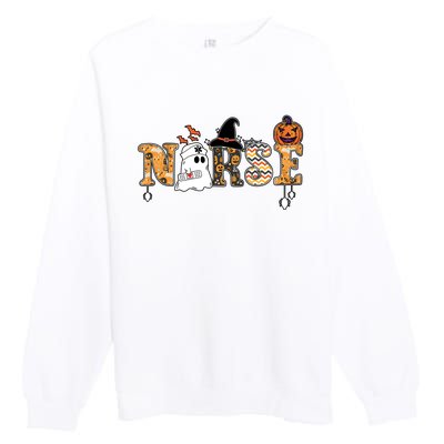 Halloween Nurse Spooky Nurse Health Care Team Squad Premium Crewneck Sweatshirt