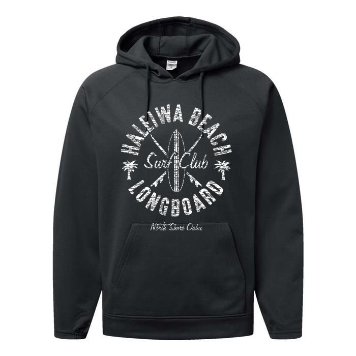 Hawaii North Shore Haleiwa Beach Surf Club Performance Fleece Hoodie