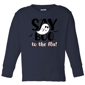 Halloween Nurse Say Boo To The Flu Toddler Long Sleeve Shirt