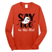 Halloween Nurse Say Boo To The Flu Long Sleeve Shirt