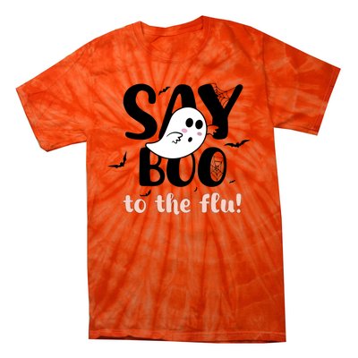 Halloween Nurse Say Boo To The Flu Tie-Dye T-Shirt