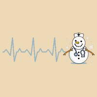 Heartbeat Nurse Snowman Nurse Christmas Drawstring Bag