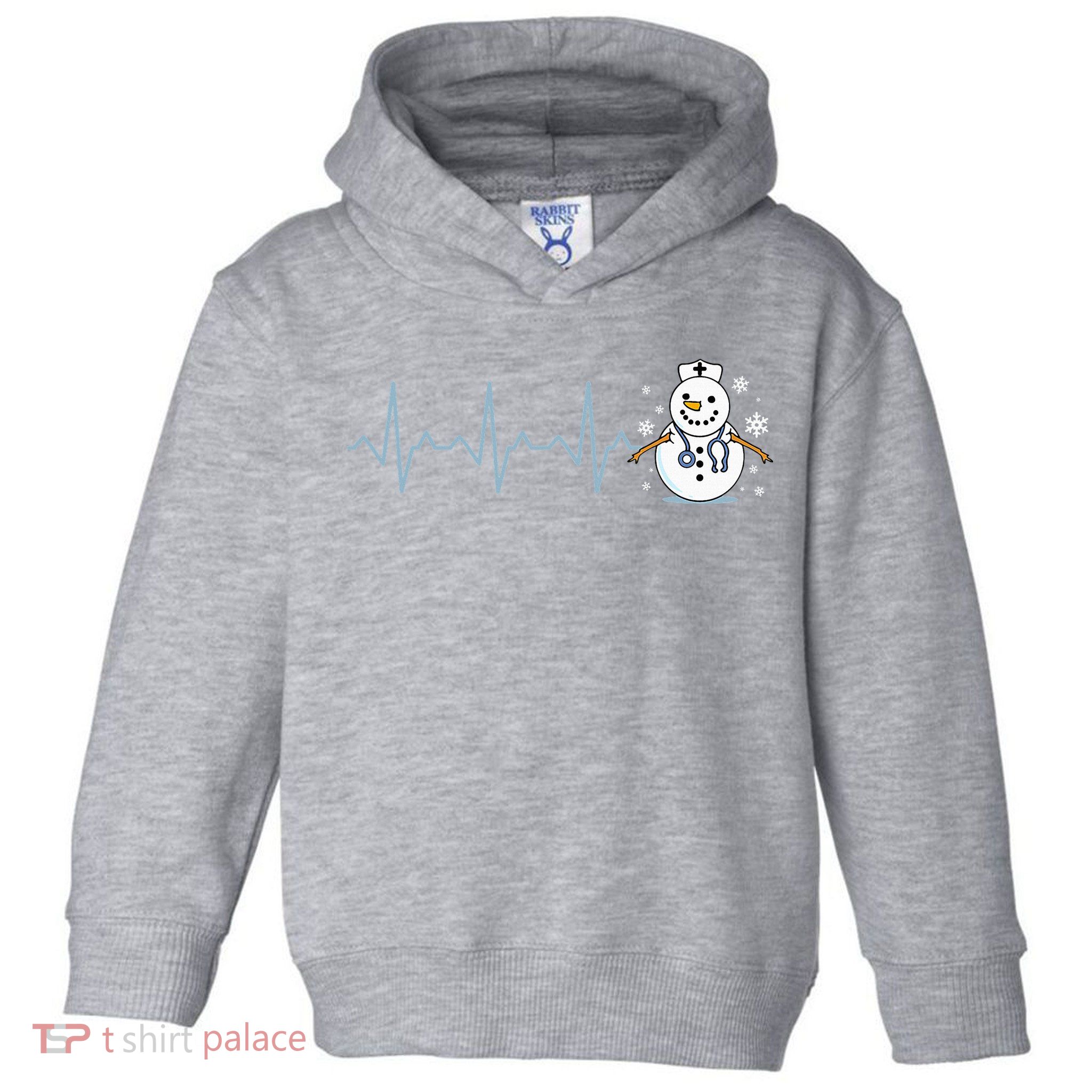 Heartbeat Nurse Snowman Nurse Christmas Toddler Hoodie