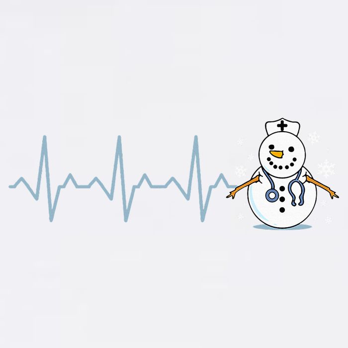 Heartbeat Nurse Snowman Nurse Christmas V-Neck T-Shirt