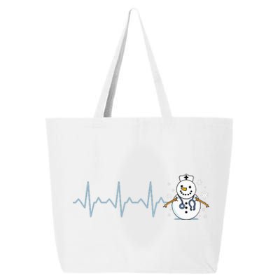 Heartbeat Nurse Snowman Nurse Christmas 25L Jumbo Tote