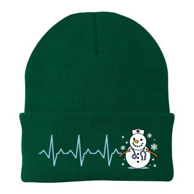 Heartbeat Nurse Snowman Nurse Christmas Knit Cap Winter Beanie