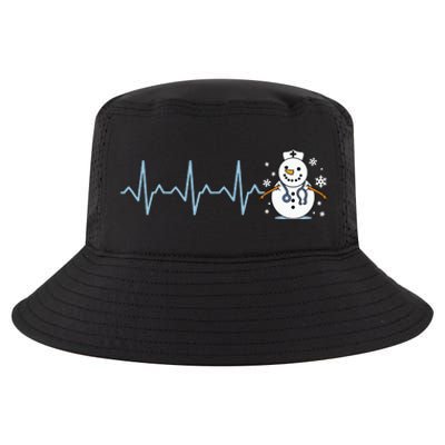 Heartbeat Nurse Snowman Nurse Christmas Cool Comfort Performance Bucket Hat