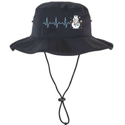 Heartbeat Nurse Snowman Nurse Christmas Legacy Cool Fit Booney Bucket Hat