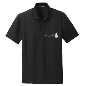 Heartbeat Nurse Snowman Nurse Christmas Dry Zone Grid Polo