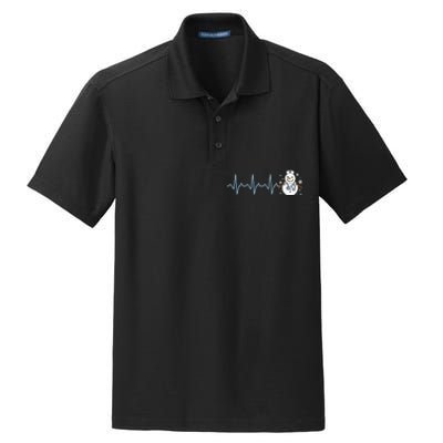 Heartbeat Nurse Snowman Nurse Christmas Dry Zone Grid Polo