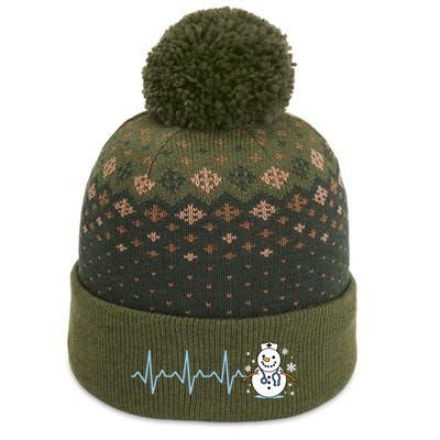 Heartbeat Nurse Snowman Nurse Christmas The Baniff Cuffed Pom Beanie