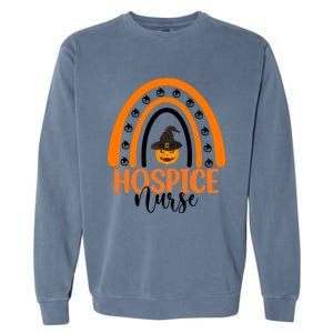 Hospice Nurse Spooky Halloween Pumpkin Rainbow Nursing Gift Garment-Dyed Sweatshirt