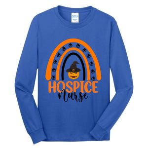 Hospice Nurse Spooky Halloween Pumpkin Rainbow Nursing Gift Tall Long Sleeve T-Shirt