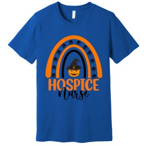 Hospice Nurse Spooky Halloween Pumpkin Rainbow Nursing Gift Premium T-Shirt