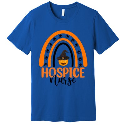 Hospice Nurse Spooky Halloween Pumpkin Rainbow Nursing Gift Premium T-Shirt