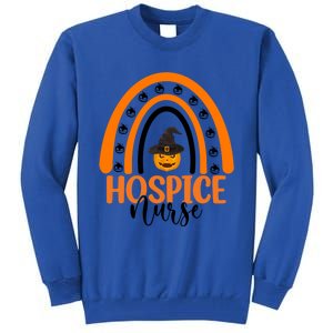 Hospice Nurse Spooky Halloween Pumpkin Rainbow Nursing Gift Tall Sweatshirt