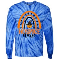 Hospice Nurse Spooky Halloween Pumpkin Rainbow Nursing Gift Tie-Dye Long Sleeve Shirt