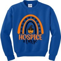 Hospice Nurse Spooky Halloween Pumpkin Rainbow Nursing Gift Kids Sweatshirt