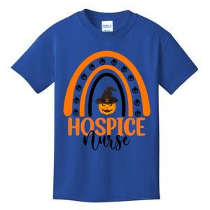 Hospice Nurse Spooky Halloween Pumpkin Rainbow Nursing Gift Kids T-Shirt