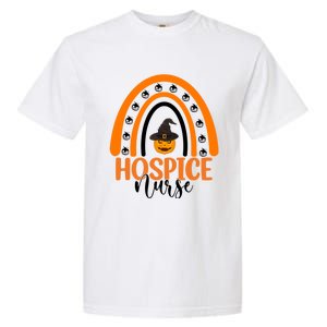 Hospice Nurse Spooky Halloween Pumpkin Rainbow Nursing Gift Garment-Dyed Heavyweight T-Shirt