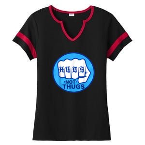 HUGS NOT THUGS Ladies Halftime Notch Neck Tee