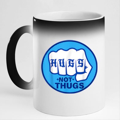 HUGS NOT THUGS 11oz Black Color Changing Mug