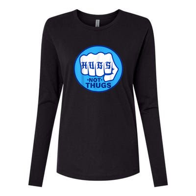 HUGS NOT THUGS Womens Cotton Relaxed Long Sleeve T-Shirt