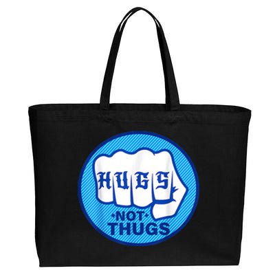 HUGS NOT THUGS Cotton Canvas Jumbo Tote