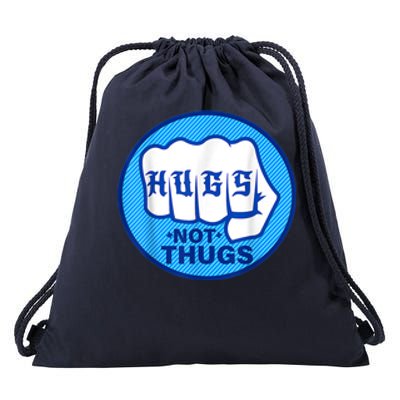 HUGS NOT THUGS Drawstring Bag