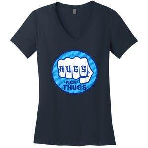 HUGS NOT THUGS Women's V-Neck T-Shirt