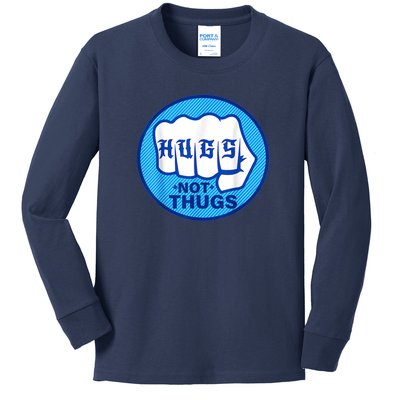 HUGS NOT THUGS Kids Long Sleeve Shirt