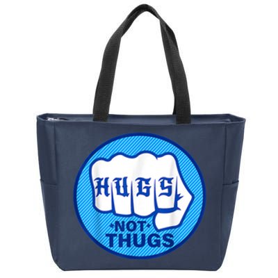 HUGS NOT THUGS Zip Tote Bag