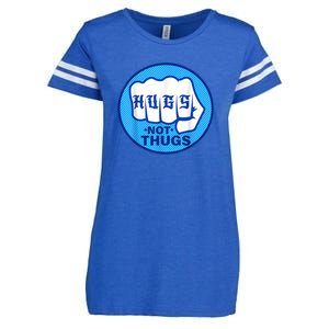 HUGS NOT THUGS Enza Ladies Jersey Football T-Shirt