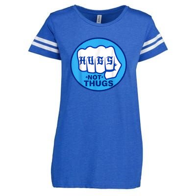 HUGS NOT THUGS Enza Ladies Jersey Football T-Shirt