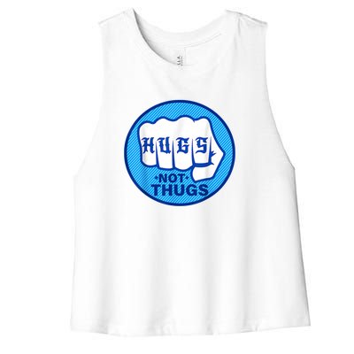 HUGS NOT THUGS Women's Racerback Cropped Tank