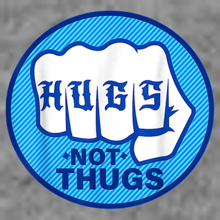 HUGS NOT THUGS Shirt Hugs Not Thugs Cropped Pullover Crew