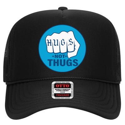 Hugs Not Thugs High Crown Mesh Back Trucker Hat