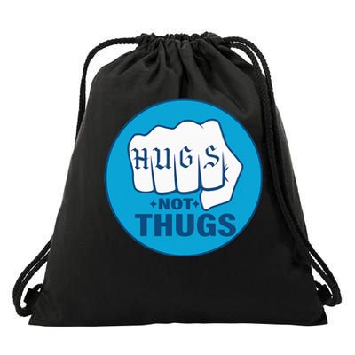 Hugs Not Thugs Drawstring Bag