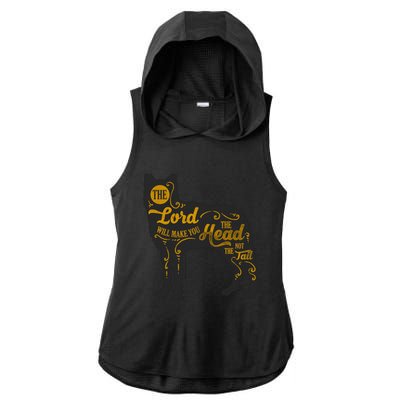 Head Not The Tail Ladies PosiCharge Tri-Blend Wicking Draft Hoodie Tank