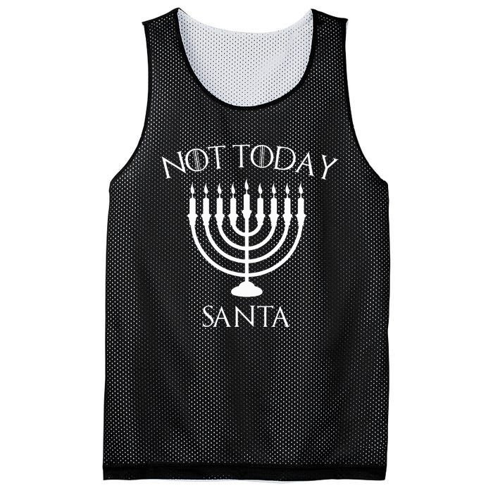 Hanukkah Not Today Santa Jewish Menorah Festival Of Lights  Mesh Reversible Basketball Jersey Tank